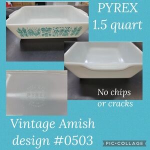 Vintage PYREX Amish design refrigerator dish
